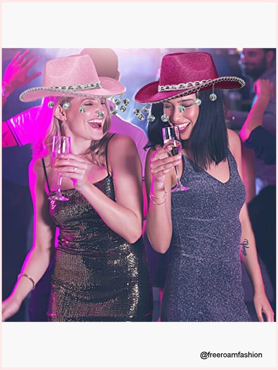 Disco Cowgirl Hat with Bandana, Rhinestone Cowboy Hat for Costume Party main image 5